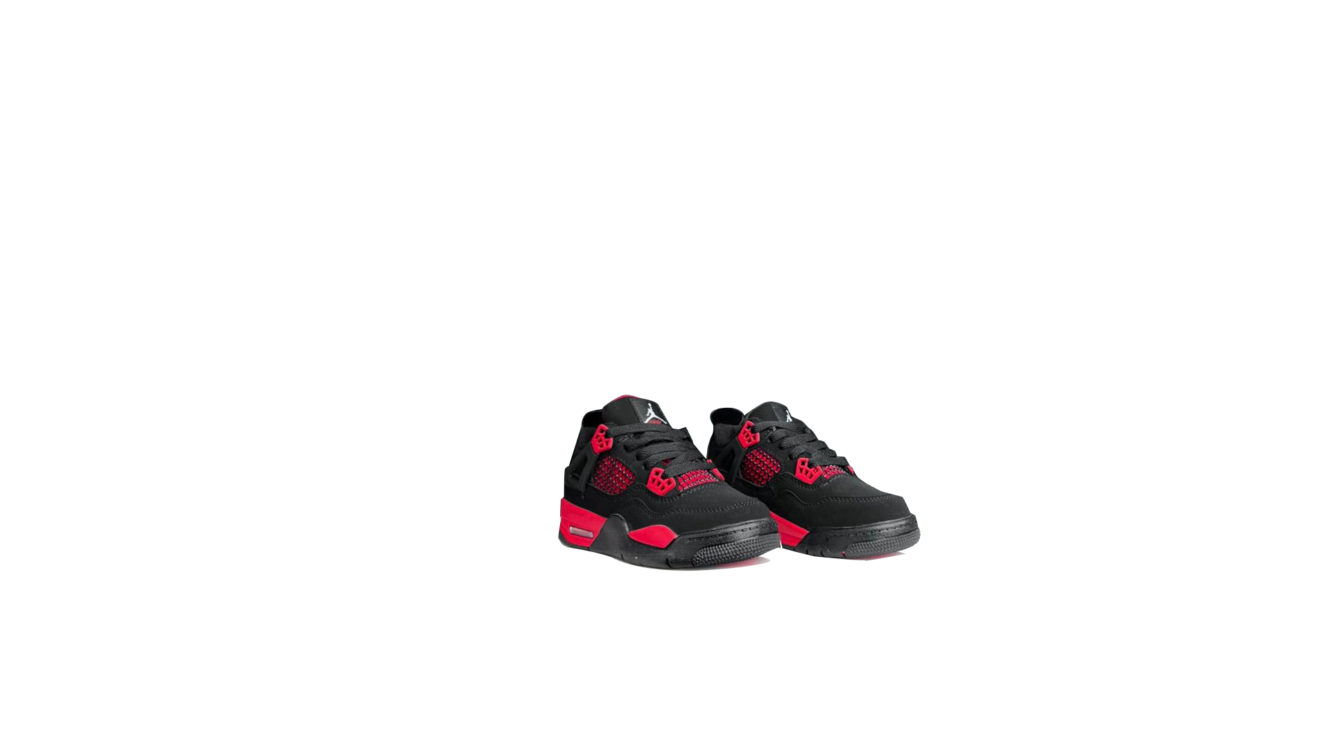 Kid's Black and Red Nike Jordan 4